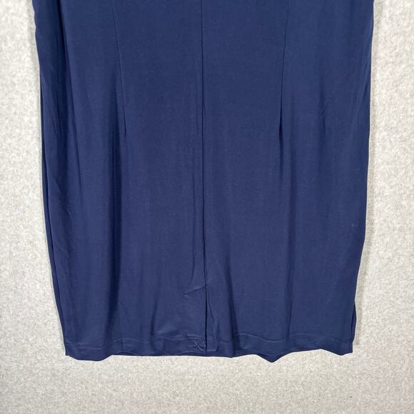 Joan Rivers Dress XL Navy Knee Knit Slinky Stretch Capsule Career Church Office - Picture 9 of 13